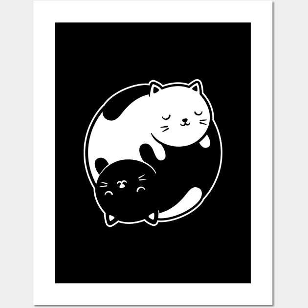 Yin and Yang Kitties Wall Art by zoljo